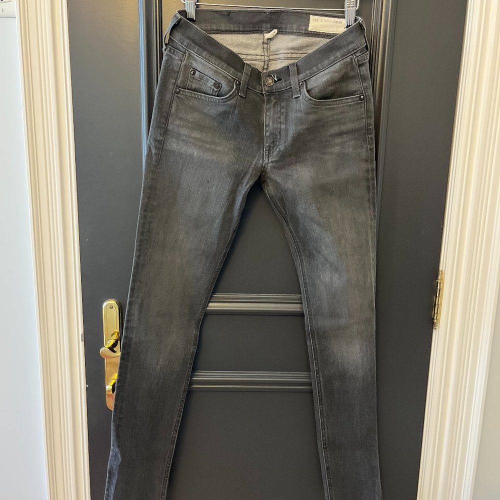 Rag + Bone Jeans, Grey denim, Straight leg pants, Size 27. In good condition!